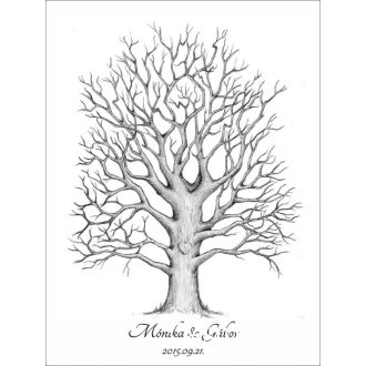 Esküvői vendégkönyv, ujjlenyomatfa 