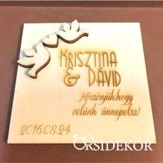 Galambos 3D hűtőmágnes fából