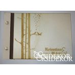 Esküvői vendégkönyv, fa borítású