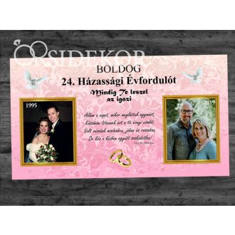 AKKOR ÉS MOST RÓZSASZÍN Házassági évforduló tábla