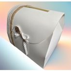   Vintage nászajándékgyűjtő doboz/persely csipkével, jutával és fa rátéttel