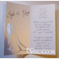   Áttört mintás esküvői meghívó menyasszony-vőlegény kivágással