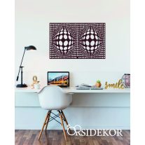Geometrikus 3 dimenziós körök falikép fából