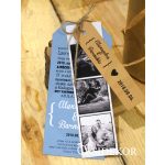 Egyedi formájú esküvői meghívó fényképes