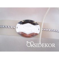 Gyűrűpárna strasszal és szalaggal díszítve