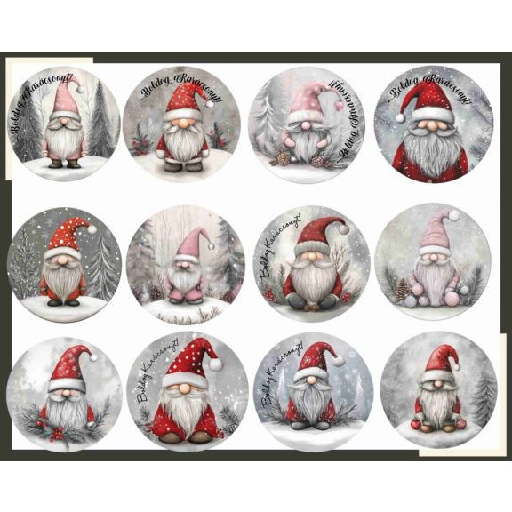 Karácsonyi kísérőkártya manó  