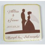   Köszönetajándék esküvői fényképes hűtőmágnes jegyespár