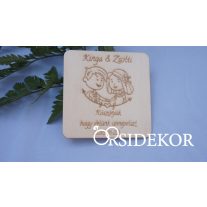 Köszönetajándék fából - poháralátét