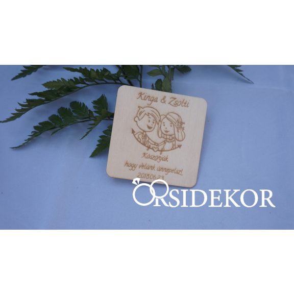 Köszönetajándék fából - poháralátét