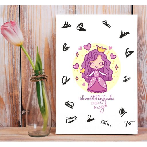 Cuki hercegnős vendégkönyv leánybúcsúra