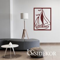 Vitorlás hajó falikép fából