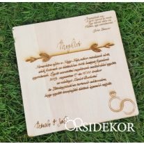 Esküvői meghívó fából