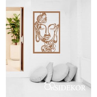 Buddha fej falikép fából