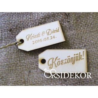 Kísérőcédula fából megszemélyesített