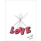 Esküvői vendégkönyv, LOVE ujjlenyomatfa 