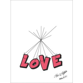 Esküvői vendégkönyv, LOVE ujjlenyomatfa 