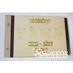 Esküvői vendégkönyv, fa borítású Esküvői vendégkönyv, fa borítású