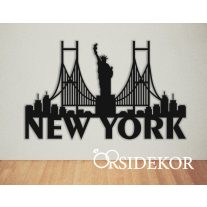 New York falikép fából