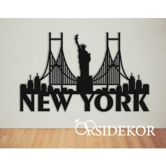 New York falikép fából