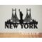 New York falikép fából
