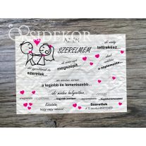 SZERELMÜNK LAPJA Ajándék tábla - fekvő