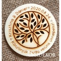 Köszönetajándék fából - poháralátét