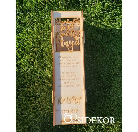 Fa boros doboz - Vőlegény - szülőköszöntő ajándék