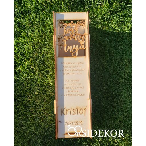 Fa boros doboz - Vőlegény - szülőköszöntő ajándék