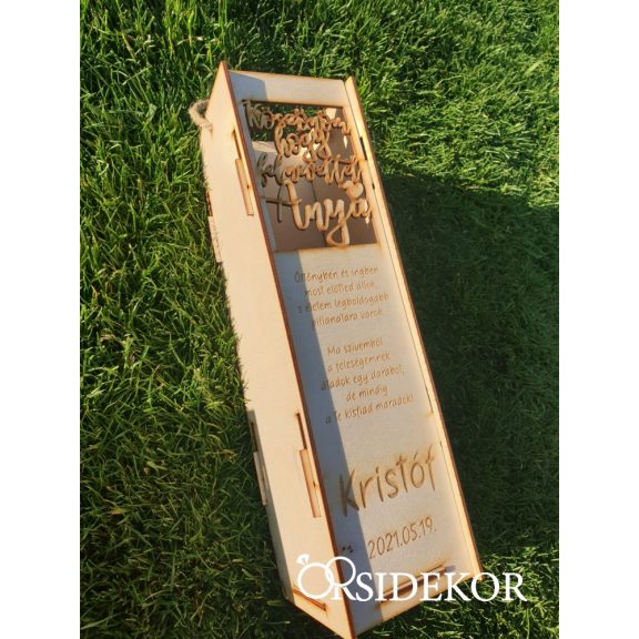 Fa boros doboz - Vőlegény - szülőköszöntő ajándék