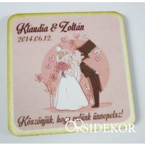   Köszönetajándék esküvői fényképes hűtőmágnes, 5x5cm