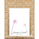 Ujjlenyomat fa pitypangos - esküvői vendégkönyv