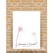 Ujjlenyomat fa pitypangos - esküvői vendégkönyv