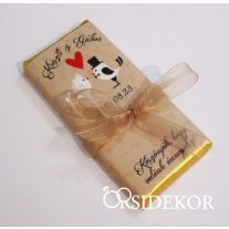 Köszönetajándék csoki masnival átkötve