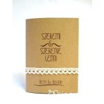 Kinyitható esküvői meghívó vintage minimál stílusban