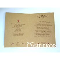 Kinyitható esküvői meghívó vintage minimál stílusban