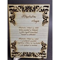 Esküvői szülőköszöntő tábla- Édesanyáknak