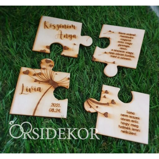 Szülőköszöntő puzzle dísztáskában Anya