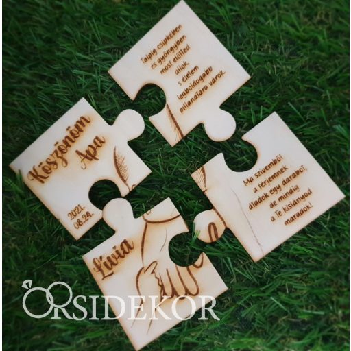 Szülőköszöntő puzzle dísztáskában Apa