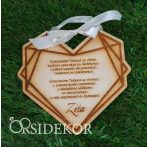 Szülőköszöntő geometrikus szív gravírozva Szülőköszöntő geometrikus szív gravírozva