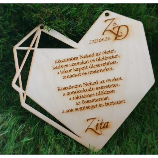 Szülőköszöntő geometrikus szív