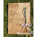 Kötélceremónia - fa tábla színes kötelekkel Kötélceremónia - fa tábla színes kötelekkel