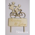 Esküvői tortadísz névvel, biciklis Esküvői tortadísz névvel, biciklis