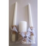 Gyertyaszett polgári szertartásra, vintage