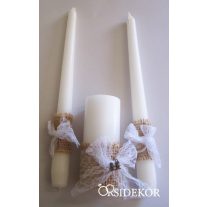 Gyertyaszett polgári szertartásra, vintage