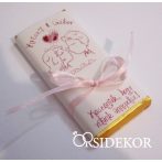 Köszönetajándék csoki masnival átkötve