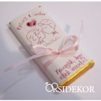 Köszönetajándék csoki masnival átkötve