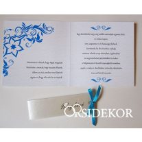 Egyedi mintás esküvői meghívó szalaggal