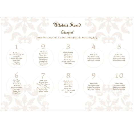 Esküvői ültetési rend - tervezési díj nélkül