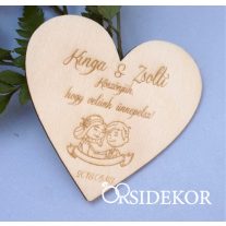 Köszönetajándék fából - poháralátét szíves