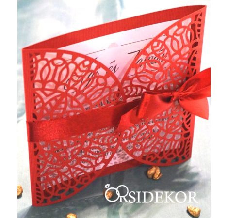 Csipkés áttört mintás esküvői meghívó Csipkés áttört mintás esküvői meghívó